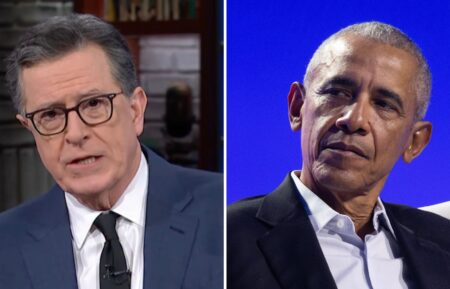 Stephen Colbert and Barack Obama