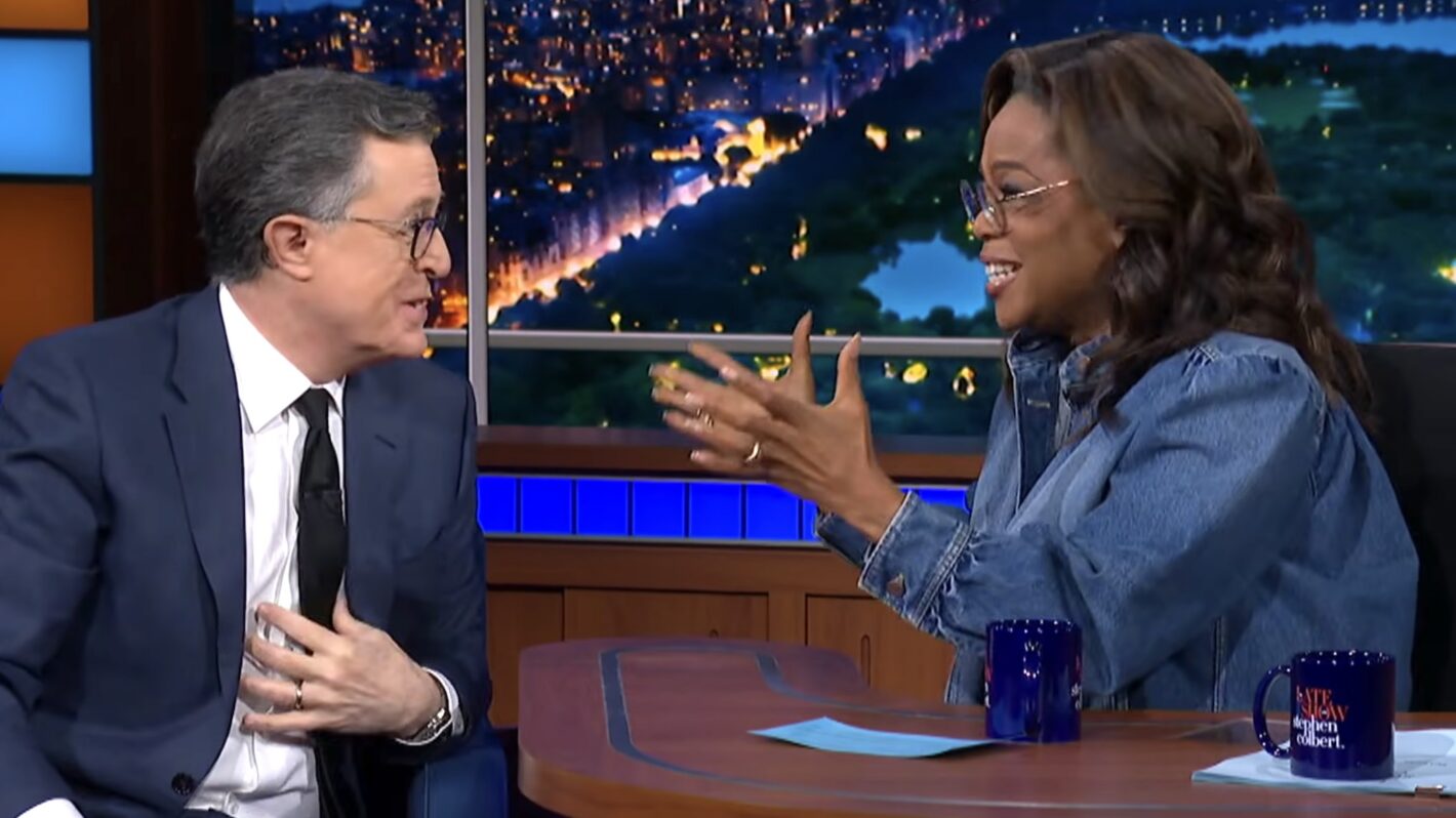 Stephen Colbert & Oprah Winfrey Swap Seats on 'Late Show' as She Interviews Him