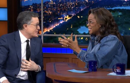 Stephen Colbert and Oprah Winfrey