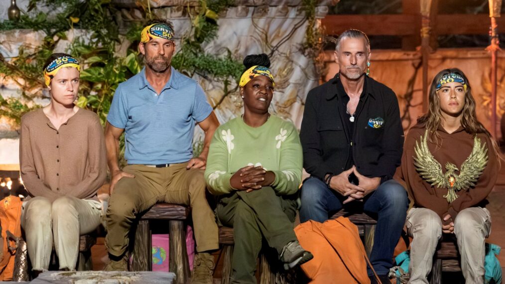 Emily Flippen, Colby 'Donaldson, Cirie Fields, Coach Wade, and Dee Valladares in 'Survivor 50' Episode 6