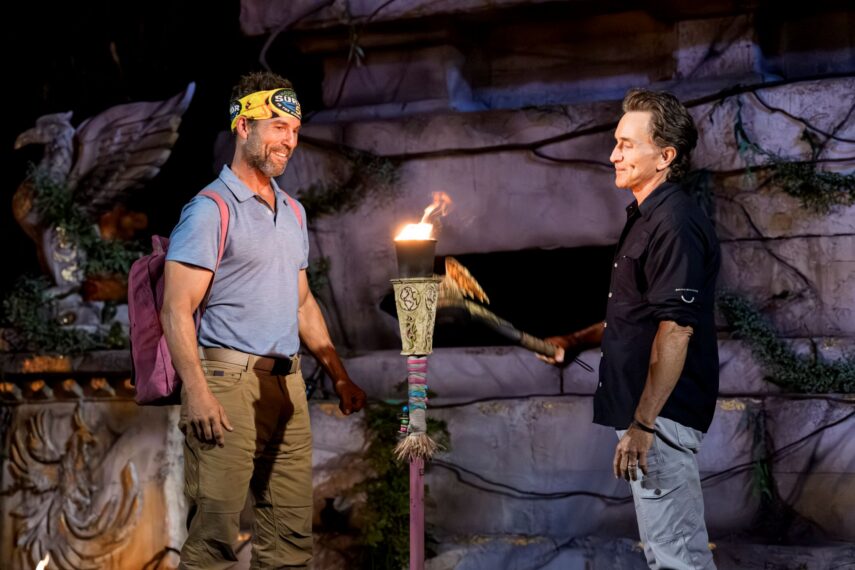 Colby Donaldson and Jeff Probst in 'Survivor 50' Episode 6