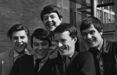 British pop group The Animals. From left to right: Alan Price, Eric Burdon, Chas Chandler (behind), John Steel, and Hilton Valentine.