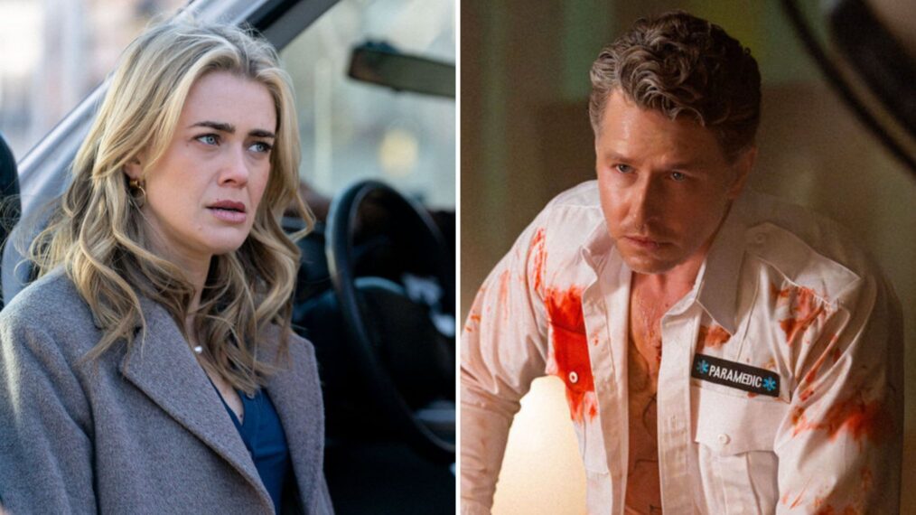 Melissa Roxburgh as Rebecca 'Bex' Henderson, Josh Dallas as Elliot Carr — 'The Hunting Party' Season 2 Episode 8 'Elliot Carr'