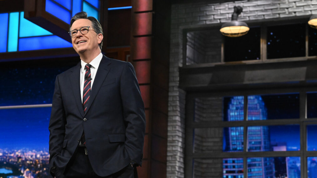Stephen Colbert hosting 'The Late Show With Stephen Colbert' on April 16, 2026