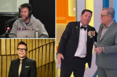(left, top) Dan 'Lunchbox' Chappell on The Bobby Bones Show, (left, bottom) Bobby Bone on 'American Idol,' (right) Chappell on 'The Price Is Right' on March 31, 2026