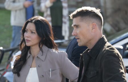 Melissa O'Neil as Lucy, Eric Winter as Tim — 'The Rookie' Season 8 Episode 16 