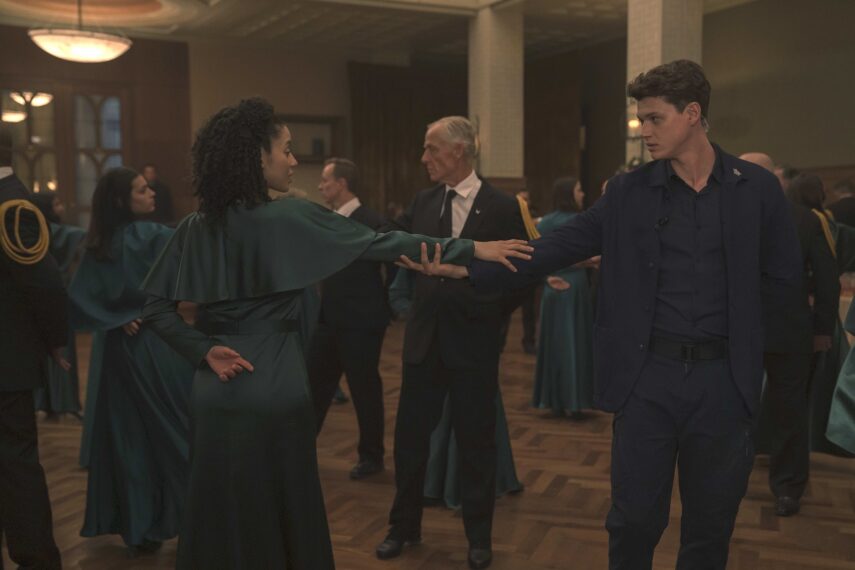 Chase Infiniti as Agnes Brad Alexander as Garth in 'The Testaments' Season 1 Episode 5, 'Ball'