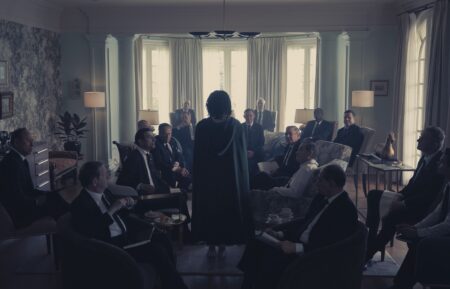 Nate Corddry as Commander MacKenzie in 'The Testaments' Episode 2