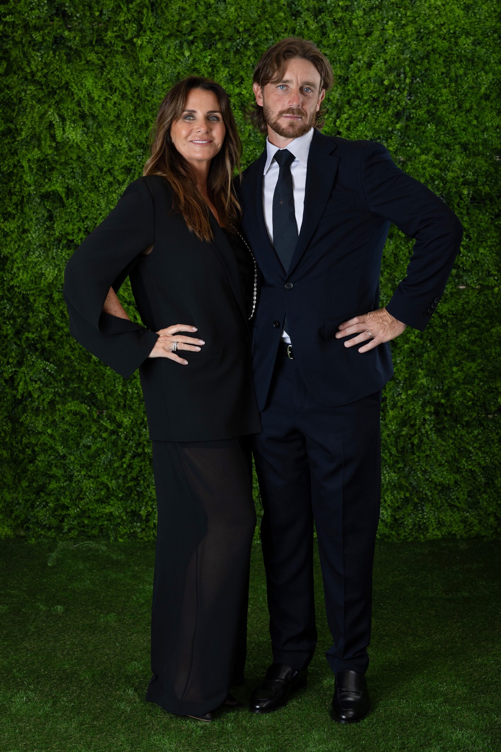Tommy and Clare Fleetwood during the Ryder Cup Teams' Welcome Dinner prior to the Ryder Cup 2025 at Hempstead House on September 23, 2025 in Sands Point, New York.