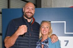 Tyson Fury and Paris Fury attend the match between Como 1907 and FC Internazionale at Giuseppe Sinigaglia Stadium on May 23, 2025 in Como, Italy.