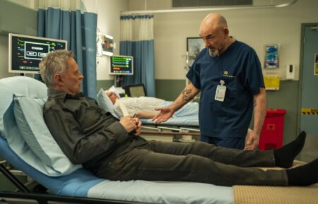 Robert Carlyle as Sherlock Holmes and Ritchie Coster as Shinwell Johnson — 'Watson' Season 2 Episode 19 