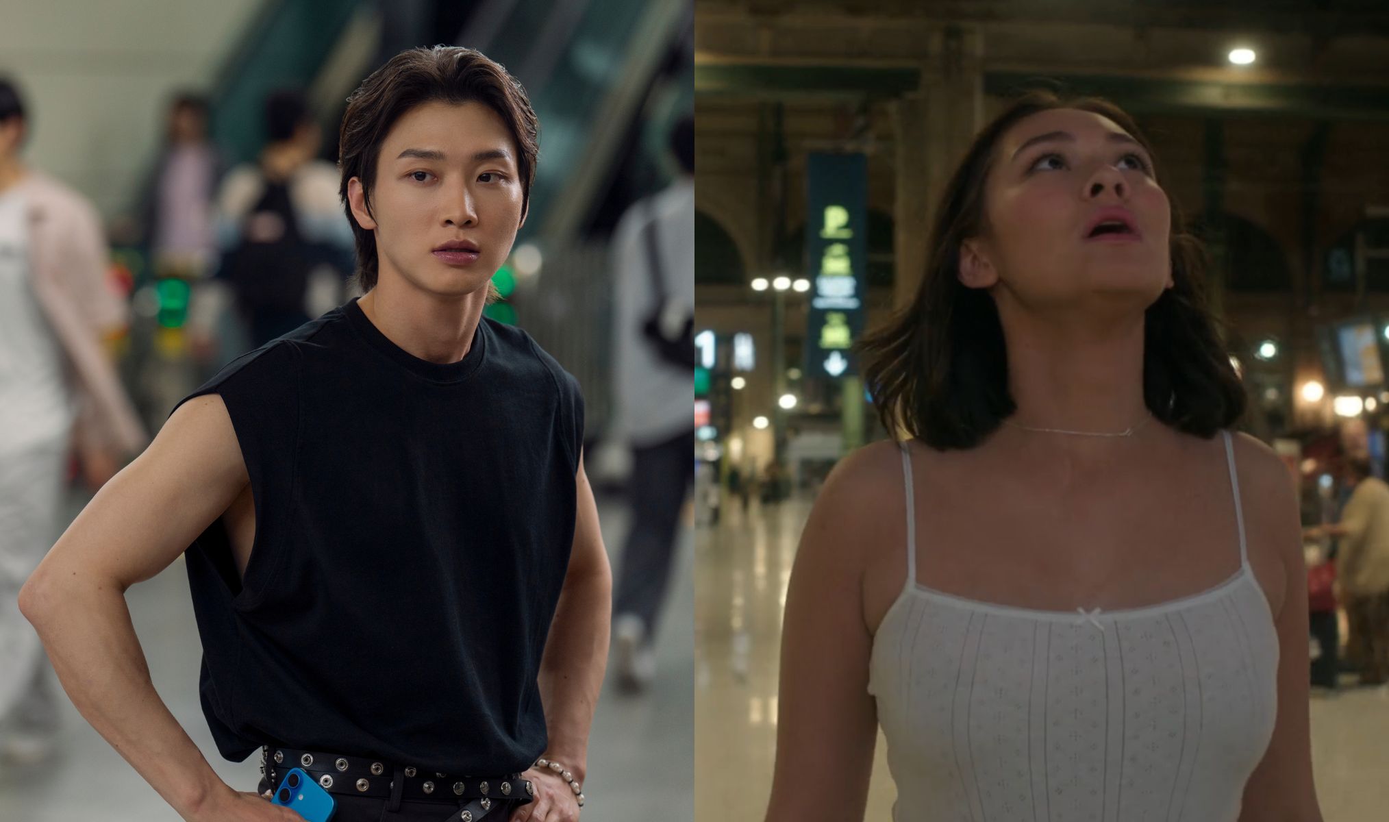 Min Ho of 'XO, Kitty' and Belly of 'The Summer I Turned Pretty' running in a train station