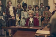 AMADEUS, Paul Bettany as Antonio Salieri (left), Will Sharpe as Wolfgang Amadeus Mozart (front, seated), (Season 1, ep. 101, aired in US on May 8, 2026). photo: Adrienn Szabo / ©Starz/Sky UK Ltd. / Courtesy Everett Collection