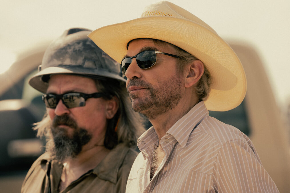 L to R James Jordan as Dale and Billy Bob Thornton as Tommy Norris in season 1, episode 7 of Landman streaming on Paramount+. Photo credit: Lauren Lo Smith/Paramount+.