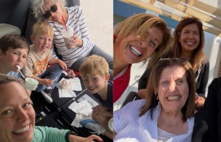 Dylan Dreyer with sons Calvin, Rusty, and Oliver, and mom Linda, Instagram, May 10, 2026; Hoda Kotb with mom Sameha, sister Hala, and daughter Haley, Instagram, May 10, 2026.
