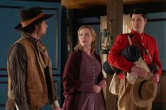 Jedidiah Goodacre, Roan Curtis, and Lachlan Quarmby as Clayton, Olivia, and Alexander in Hope Valley: 1874