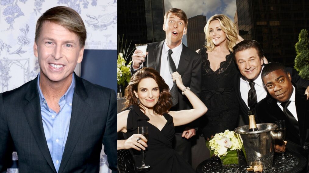 Jack McBrayer attends the 'You're Cordially Invited' New York screening at Jazz at Lincoln Center on January 28, 2025 in New York City; Tina Fey, Jack McBrayer, Jane Krakowski, Alec Baldwin, and Tracy Morgan, NBC's '30 Rock.'