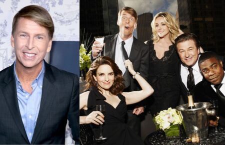 Jack McBrayer attends the 'You're Cordially Invited' New York screening at Jazz at Lincoln Center on January 28, 2025 in New York City; Tina Fey, Jack McBrayer, Jane Krakowski, Alec Baldwin, and Tracy Morgan, NBC's '30 Rock.'