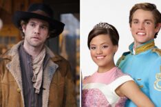 Jedidiah Goodacre as Clayton in 'Hope Valley: 1874' and Chad Charming in 'Descendants' with Sarah Jeffery as Audrey