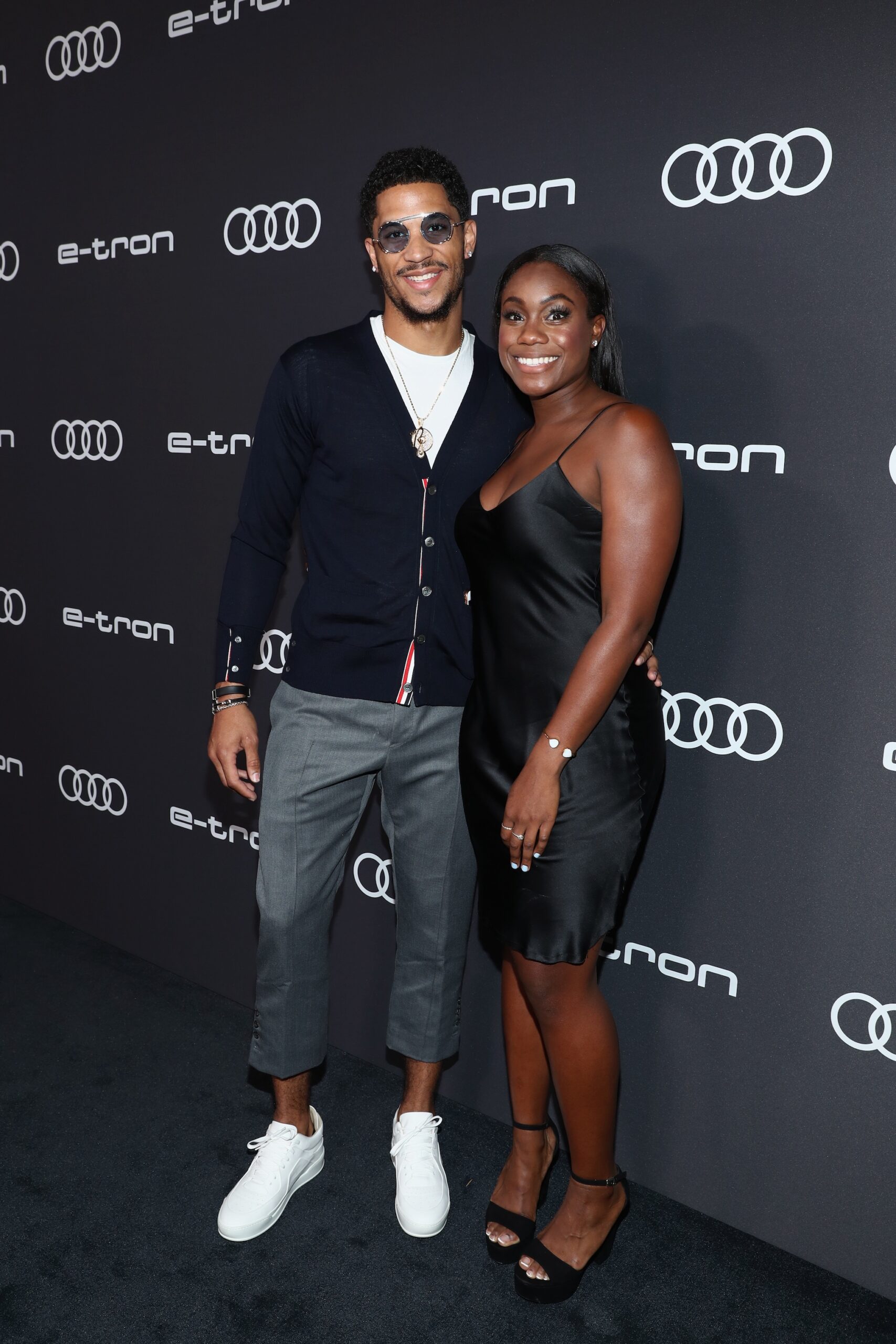 Josh Hart (L) and Shannon Phillips attend the Audi pre-Emmy celebration at the La Peer Hotel in West Hollywood on Friday, September 14, 2018. (Photo by Rich Polk/Getty Images for Audi)