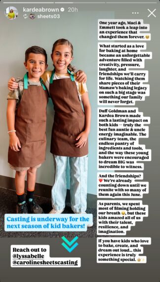 Kardea Brown, Instagram Story, May 6, 2026.