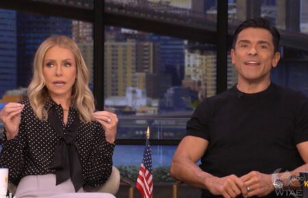 Kelly Ripa and Mark Consuelos on the May 22, 2026, episode of 'Live With Kelly and Mark.'
