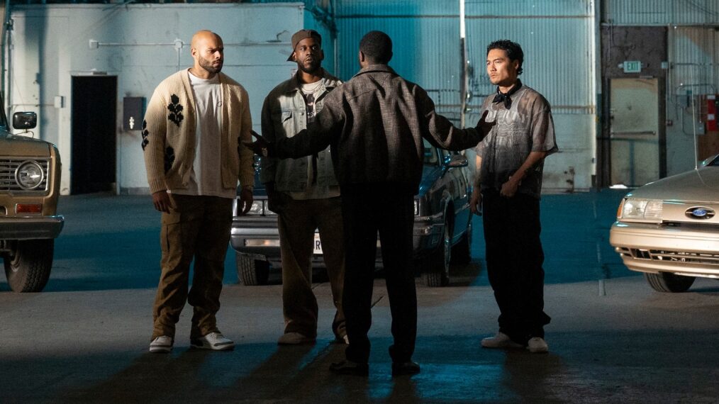 Nemesis. (L to R) Tre Hale as Stro, Quincy Isaiah as Deon, Y’lan Noel as Coltrane Wilder, Jonnie Park as Choi in episode 104 of Nemesis. Cr. Saeed Adyani/Netflix © 2026