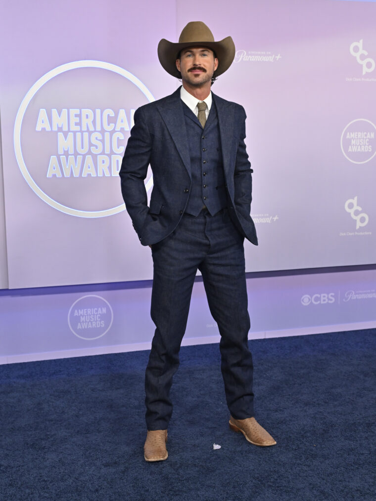 LAS VEGAS, NEVADA - MAY 25: (EDITORIAL USE ONLY) Riley Green attends the 52nd American Music Awards at MGM Grand Garden Arena on May 25, 2026 in Las Vegas, Nevada. (Photo by David Becker/Getty Images)