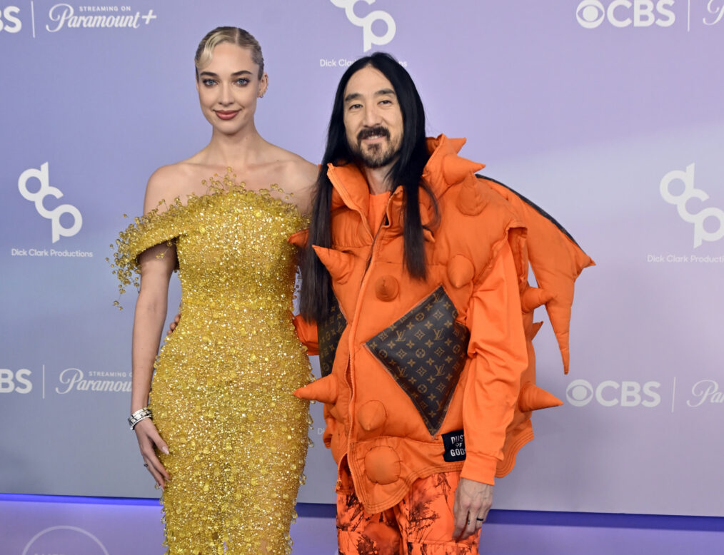 LAS VEGAS, NEVADA - MAY 25: (EDITORIAL USE ONLY) (L-R) Sasha Sofine and Steve Aoki attend the 52nd American Music Awards at MGM Grand Garden Arena on May 25, 2026 in Las Vegas, Nevada. (Photo by David Becker/Getty Images)