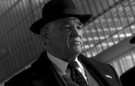 Finn Byrne/Silvermane (Brendan Gleeson) and Flint Marco/Sandman (Jack Huston) in SPIDER-NOIR Photo: Courtesy of Prime © Amazon Content Services LLC