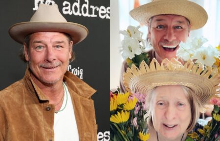 Ty Pennington attends the "No Address" Los Angeles premiere at DGA Theater Complex on February 18, 2025 in Los Angeles, California; Ty Pennington and his mother, Yvonne, Instagram, May 12, 2024.