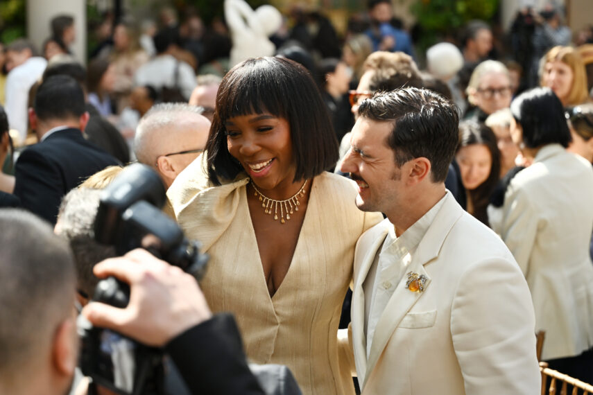 Venus Williams and Andrea Preti attend the press conference for the 2026 Met Gala celebrating 