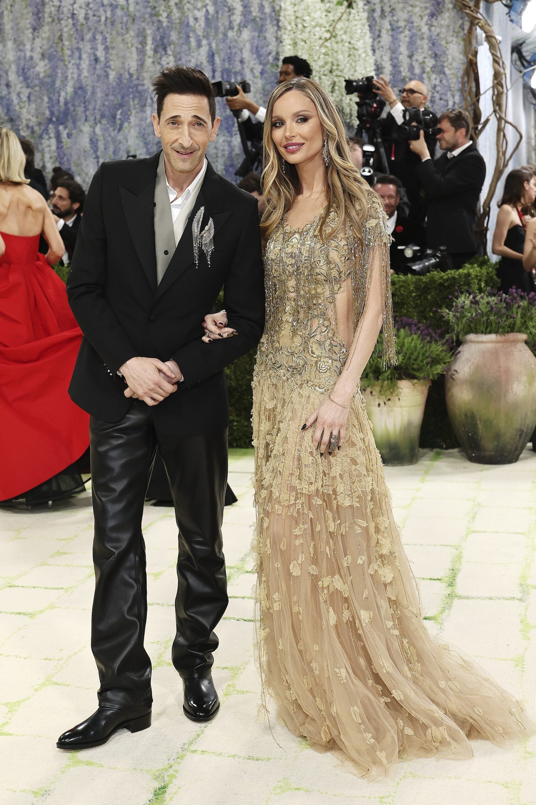 Adrien Brody and Georgina Chapman attend the 2026 Met Gala celebrating 