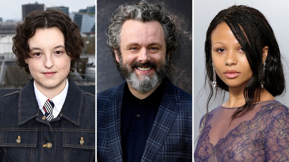 Bella Ramsey attends the HBO Max Experience London photocall at The Venue at Piccadilly Lights on March 24, 2026, in London, England; Michael Sheen attends the premiere of Universal Pictures' ‘Dolittle’ at Regency Village Theatre on January 11, 2020, in Westwood, California; Myha’la Herrold attends the 2026 Vanity Fair Oscar Party at Los Angeles County Museum of Art on March 15, 2026, in Los Angeles, California