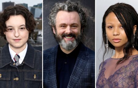 Bella Ramsey attends the HBO Max Experience London photocall at The Venue at Piccadilly Lights on March 24, 2026, in London, England; Michael Sheen attends the premiere of Universal Pictures' ‘Dolittle’ at Regency Village Theatre on January 11, 2020, in Westwood, California; Myha’la Herrold attends the 2026 Vanity Fair Oscar Party at Los Angeles County Museum of Art on March 15, 2026, in Los Angeles, California