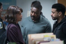 Gloria Reuben as Mae Silver, Ernie Hudson as Reverend Peters and Ryan Broussard as Det. Brian Rodgers in 'Boston Blue' Season 1 finale