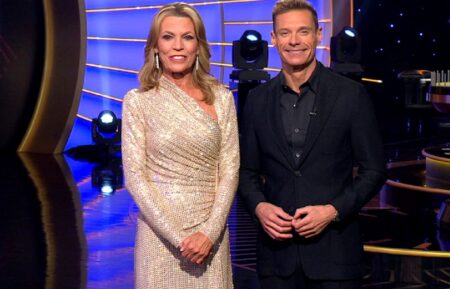 "Celebrity Wheel of Fortune" hosts (from left) Vanna White and Ryan Seacrest for an all-new streaming only event