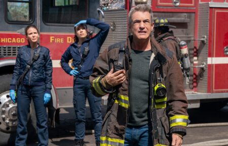 Jocelyn Hudon as Lyla Novak, Hanako Greensmith as Violet Mikami, Dermot Mulroney as Dom Pascal — 'Chicago Fire' Season 14 Finale "Thank You"