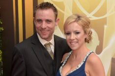 TV personality Jake Anderson (L) and Jenna Anderson attend the 2015 Creative Arts Emmy Awards at Microsoft Theater on September 12, 2015 in Los Angeles, California