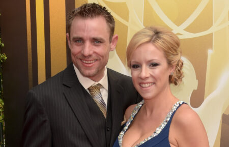 TV personality Jake Anderson (L) and Jenna Anderson attend the 2015 Creative Arts Emmy Awards at Microsoft Theater on September 12, 2015 in Los Angeles, California