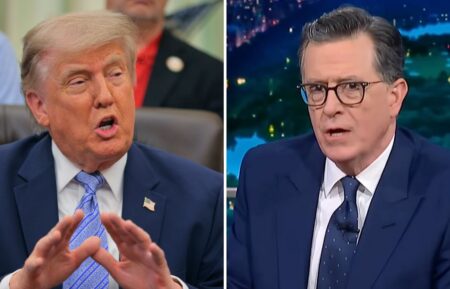 Donald Trump and Stephen Colbert