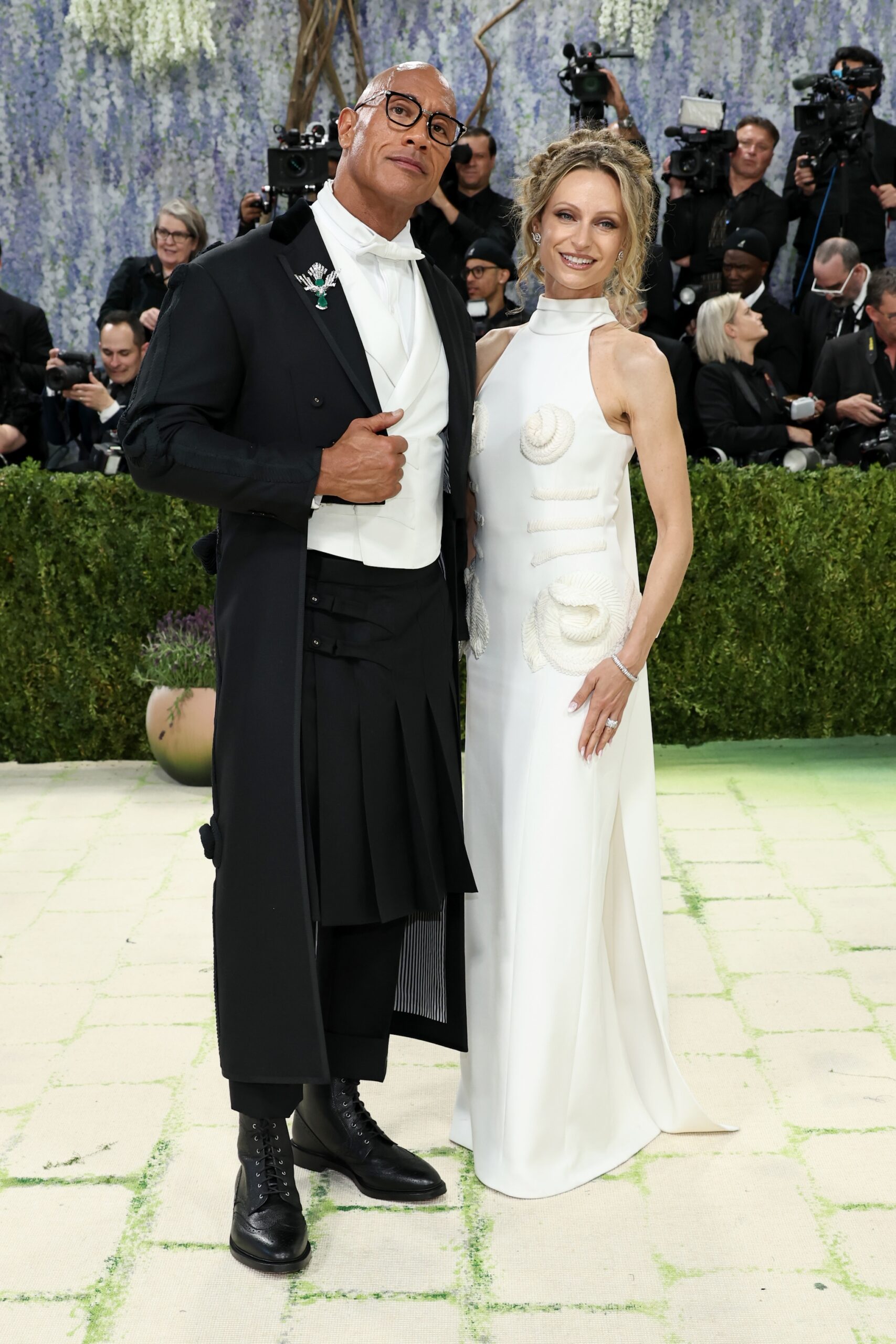 Dwayne Johnson and Lauren Hashian attend the 2026 Met Gala celebrating 