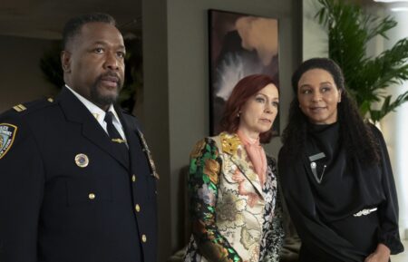 Wendell Pierce as Captain Wagner, and Carra Patterson as Kaya Blanke in Elsbeth Season 3 finale