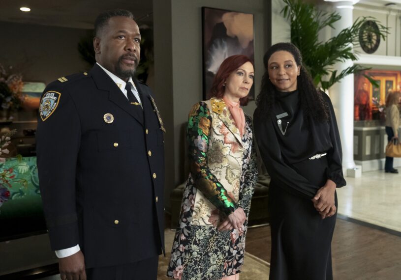 Wendell Pierce as Captain Wagner, and Carra Patterson as Kaya Blanke in Elsbeth Season 3 finale