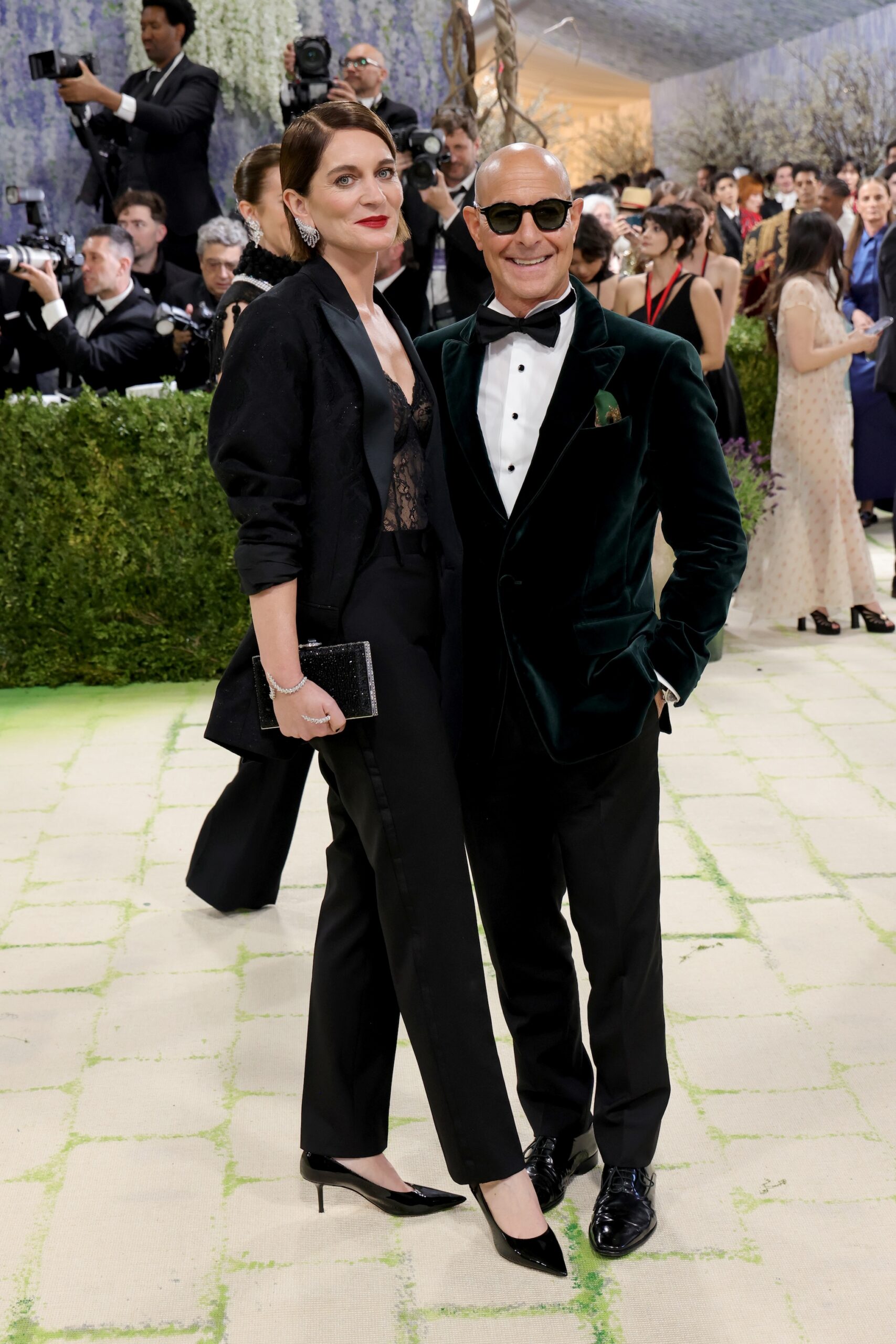 Felicity Blunt and Stanley Tucci attend the 2026 Met Gala celebrating 