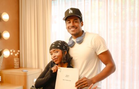 Lovie Simone and Michael Cooper Jr. at the start of 'Forever' Season 2 production