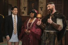 Asher Grodman, Danielle Pinnock, and Devan Chandler Long in the 'Ghosts' Season 5 finale