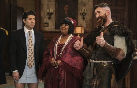 Asher Grodman, Danielle Pinnock, and Devan Chandler Long in the 'Ghosts' Season 5 finale