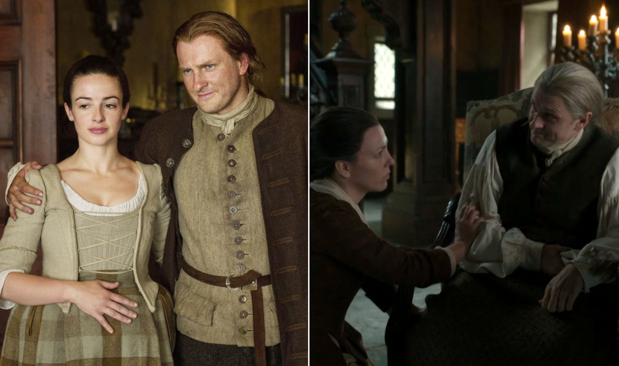 Ian and Jenny in Season 1 and Season 8 of 'Outlander'