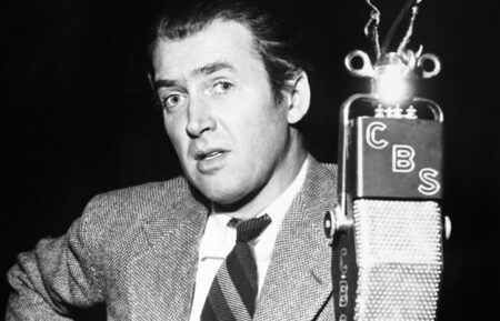 LUX RADIO THEATER, James Stewart in rehearsal for 'The Stratton Story,' 1950